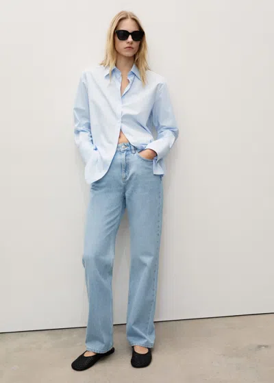 Mango Matilda Medium-rise Straight-fit Jeans Light Blue