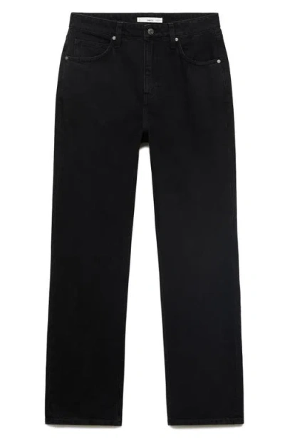 Mango Matilda Mid Rise Straight Leg Jeans In Black