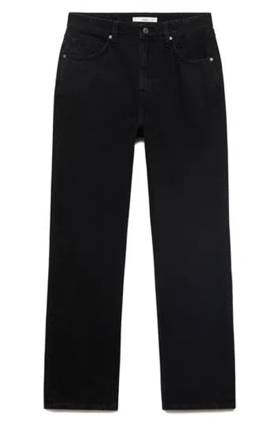 Mango Matilda Mid Rise Straight Leg Jeans In Black