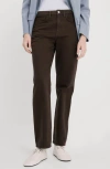 Mango Matilda Mid Rise Straight Leg Jeans In Brown