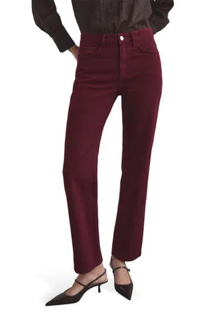 Mango Matilda Mid Rise Straight Leg Jeans In Burgundy