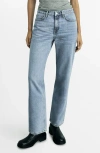 Mango Matilda Medium-rise Straight-fit Jeans Light Blue In Medium Blue