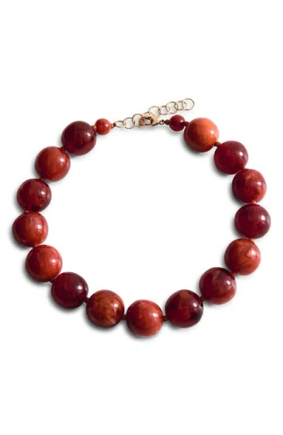 Mango Maxi Ball Necklace Russet In Pattern