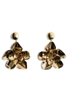 Mango Maxi Flower Drop Earrings In Gold