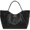 Mango Maxi Leather Shopper Bag In Black