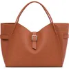 Mango Maxi Leather Shopper Bag In Orange