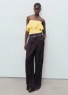 Mango Top Mot Maxi Volant Honor Jaune Pastel - Femme - L -  In Yellow
