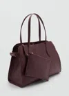 Mango Sac Moyen Similicuir Effet Grainé Bordeaux - Femme - Taille Unique -  In Burgundy