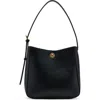Mango Medium Faux Leather Bucket Bag In Black