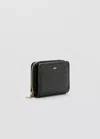 Mango Medium Glossy Croc Wallet In Black