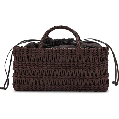 Mango Medium Natural Fiber Tote In Brown