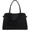 Mango Medium Pebbled Faux Leather Handbag In Black