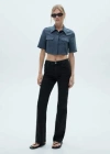 Mango Medium-rise Flared Jeans Black Denim