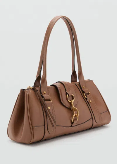 Mango Sac Porté Épaule Moyen Mousqueton Caramel - Femme - Taille Unique -  In Brown
