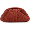 Mango Medium Straw Clutch In Burnt Orange