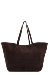 Mango Medium Suede Shopper Tote In Brown