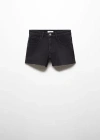 Mango Short Jean Taille Normale In Black Denim