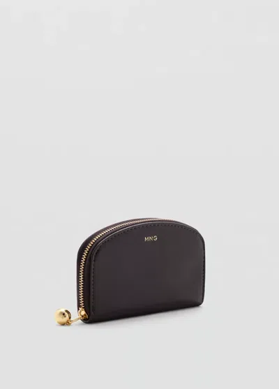 Mango Medium Wallet With Mini-bead Embellishment In Brown