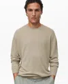 Mango Crewneck Linen Sweater In Gray