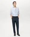 Mango Men's Adjustable Drawstring Cotton Pants In Blue
