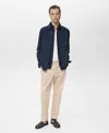 Mango Drawstring Straight Leg Poplin Pants In Neutral