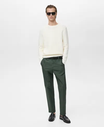 MANGO MEN'S ADJUSTABLE DRAWSTRING COTTON PANTS