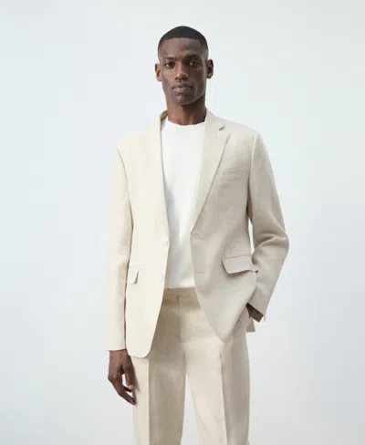 Mango Men's Amalfi Linen Slim-fit Suit Blazer In Ecru