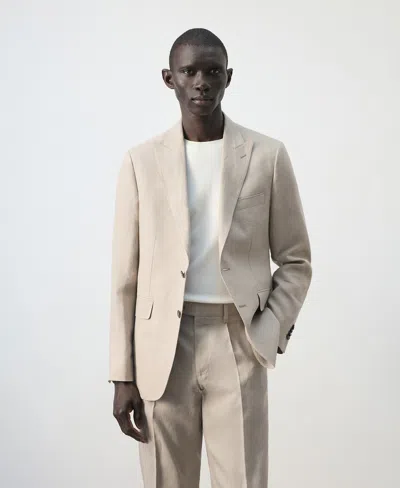 Mango Men's Amalfi Linen Slim-fit Suit Blazer In Neutral