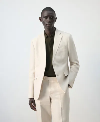 Mango Men's Amalfi Linen Slim-fit Suit Blazer In Neutral