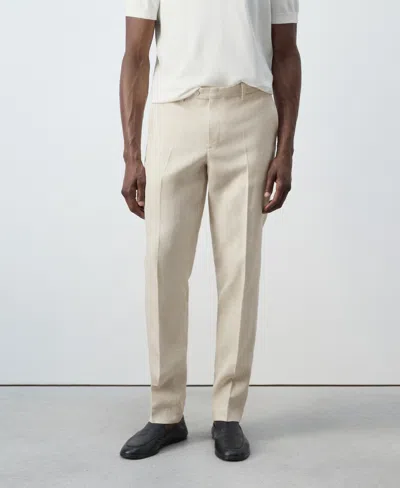 Mango Men's Amalfi Linen Slim-fit Suit Pants In Ecru