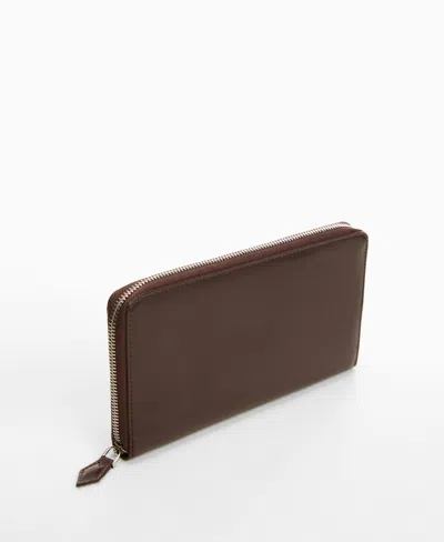 Mango Men's Anti-contactless Card Holder Wallet In Chocolate