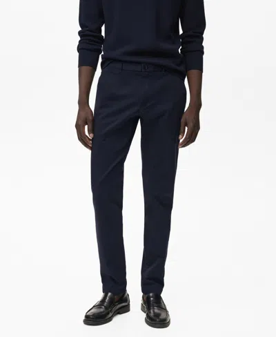 Mango Men's Barna Slim-fit Twill Chino Pants In Blue