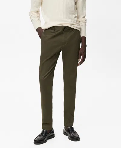 Mango Men's Barna Slim-fit Twill Chino Pants In Brown