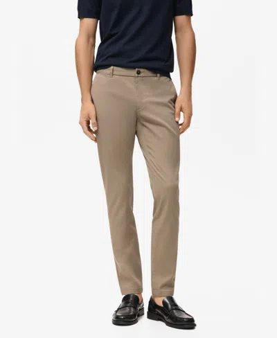 Mango Men's Barna Slim-fit Twill Chino Pants In Brown