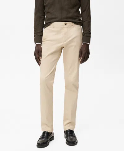 Mango Men's Barna Slim-fit Twill Chino Pants In Neutral