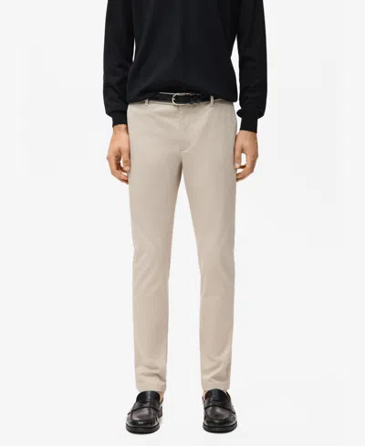 Mango Men's Barna Slim-fit Twill Chino Pants In Neutral