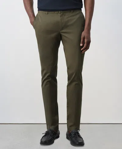 Mango Men's Barna Slim-fit Twill Cotton-blend Chino Pants In Green