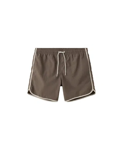 Mango Men's Basic Drawstring Straight-fit Swim Trunks, 6.1" Inseam In Brown