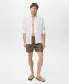 Mango Men's Basic Drawstring Swimsuit In Brown