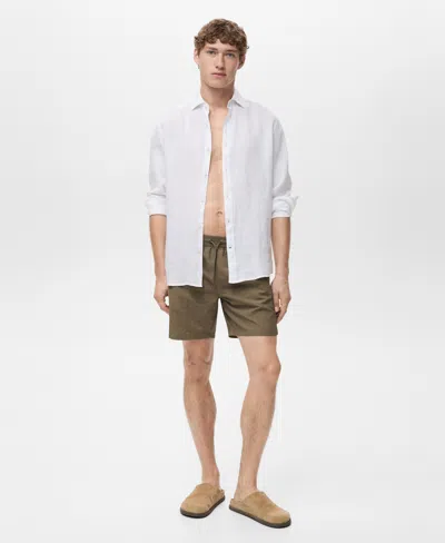 Mango Men's Basic Drawstring Swimsuit In Brown
