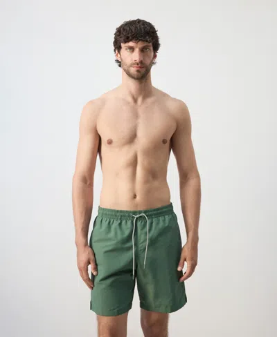Mango Men's Basic Drawstring Swimsuit In Green