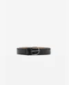 Mango Croc Embossed Leather Belt In Black