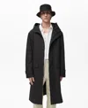 Mango Men's Belt And Hood Trench Coat In Black