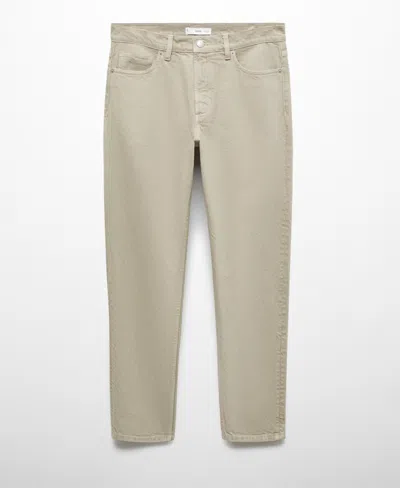 Mango Men's Ben Cotton Tappered-fit Jeans In Khaki