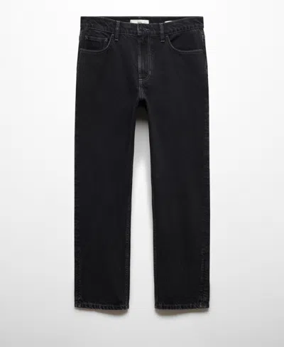 Mango Men's Ben Tapered Cropped Jeans In Black Denim