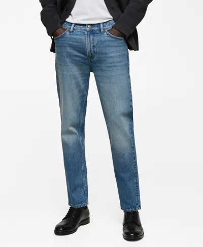 Mango Men's Ben Tapered Cropped Jeans In Blue