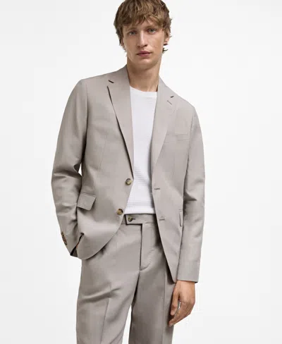 Mango Men's Blend Suit Jacket In Light,pastel Grey