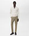 Mango Bologna Slim Fit Stretch Pants In Brown