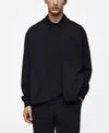 Mango Men's Bomber Sweatshirt In Dark Navy