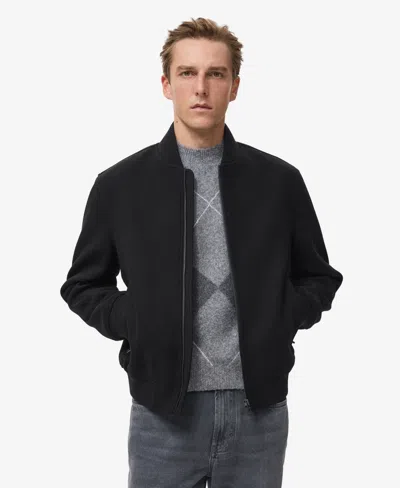 Mango Men's Bomber Zip Jacket In Black